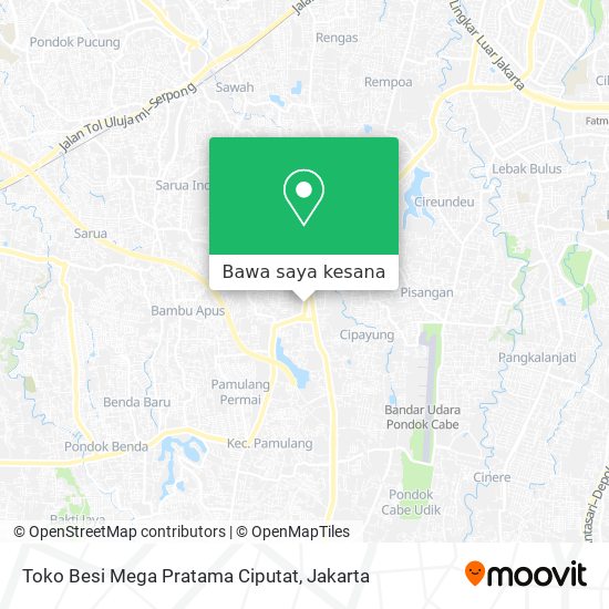 Peta Toko Besi Mega Pratama Ciputat