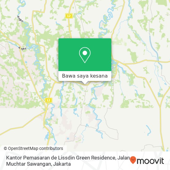 Peta Kantor Pemasaran de Lissdin Green Residence, Jalan Muchtar Sawangan