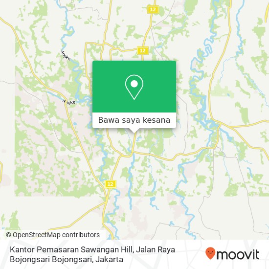 Peta Kantor Pemasaran Sawangan Hill, Jalan Raya Bojongsari Bojongsari