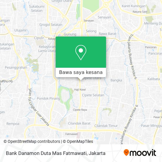 Peta Bank Danamon Duta Mas Fatmawati