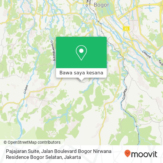 Peta Pajajaran Suite, Jalan Boulevard Bogor Nirwana Residence Bogor Selatan