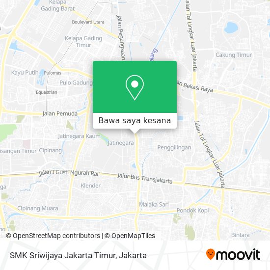 Peta SMK Sriwijaya Jakarta Timur