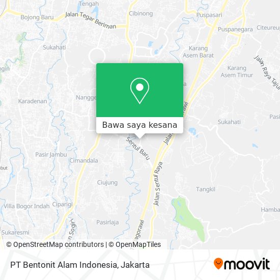 Peta PT Bentonit Alam Indonesia