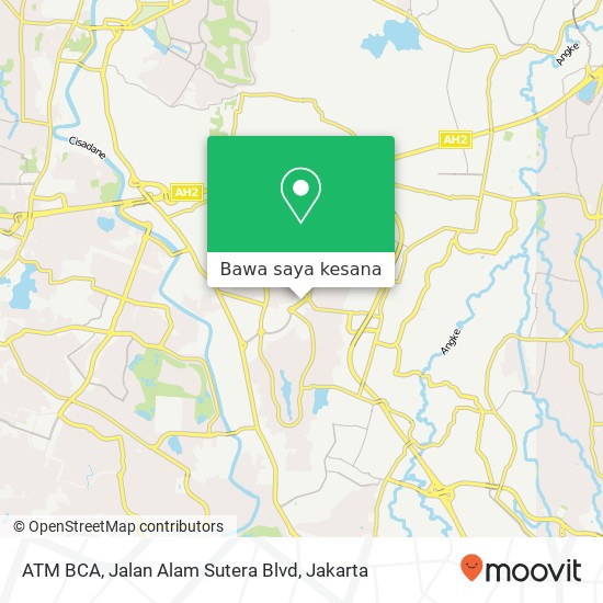 Peta ATM BCA, Jalan Alam Sutera Blvd