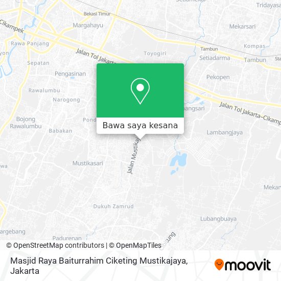 Peta Masjid Raya Baiturrahim Ciketing Mustikajaya