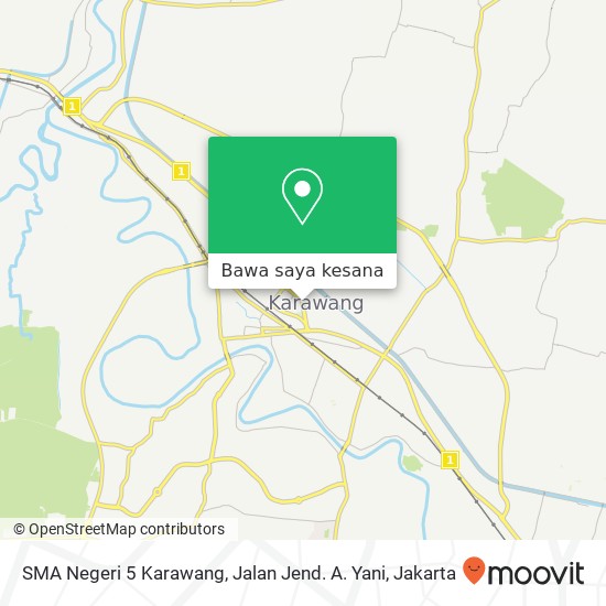 Peta SMA Negeri 5 Karawang, Jalan Jend. A. Yani