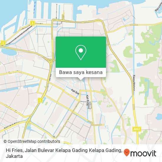 Peta Hi Fries, Jalan Bulevar Kelapa Gading Kelapa Gading