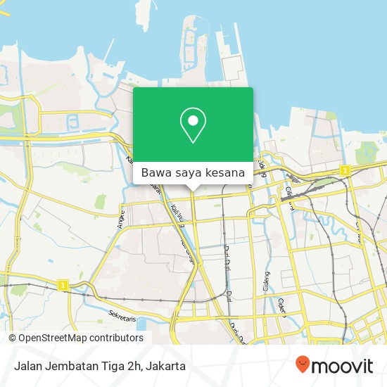 Peta Jalan Jembatan Tiga 2h, Penjaringan