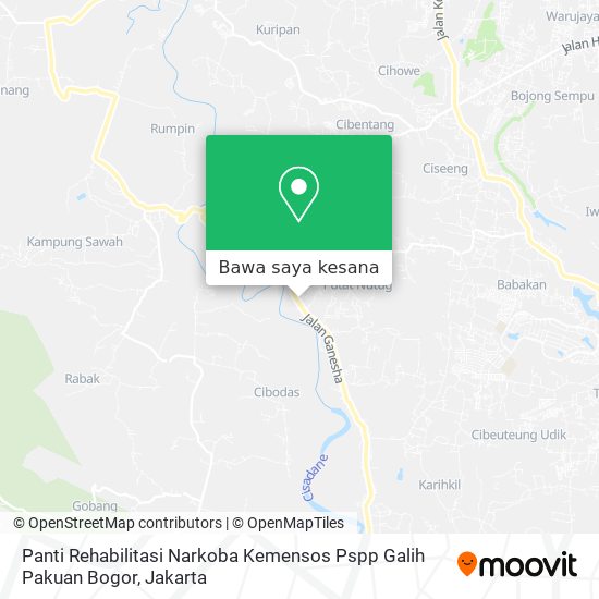 Peta Panti Rehabilitasi Narkoba Kemensos Pspp Galih Pakuan Bogor