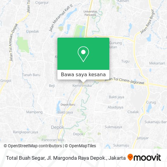 Peta Total Buah Segar, Jl. Margonda Raya Depok.