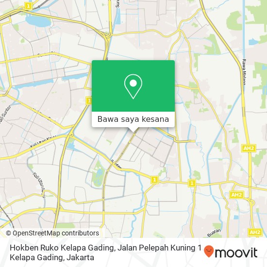 Peta Hokben Ruko Kelapa Gading, Jalan Pelepah Kuning 1 Kelapa Gading