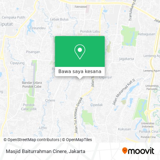 Peta Masjid Baiturrahman Cinere