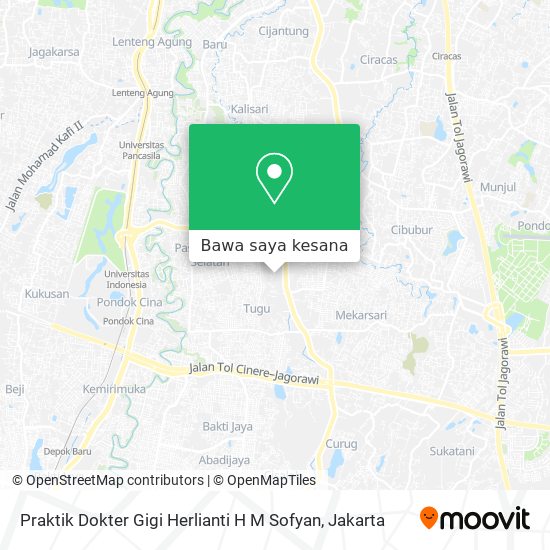 Peta Praktik Dokter Gigi Herlianti H M Sofyan