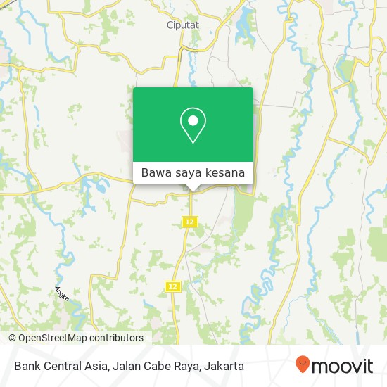 Peta Bank Central Asia, Jalan Cabe Raya