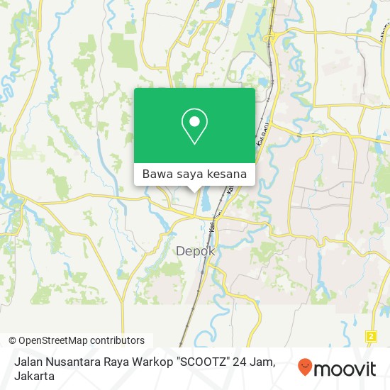 Peta Jalan Nusantara Raya Warkop "SCOOTZ" 24 Jam, Pancoran Mas