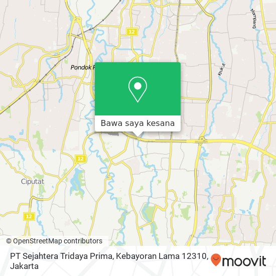 Peta PT Sejahtera Tridaya Prima, Kebayoran Lama 12310