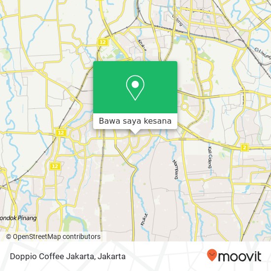 Peta Doppio Coffee Jakarta, Jalan Wolter Monginsidi 43 Kebayoran Baru