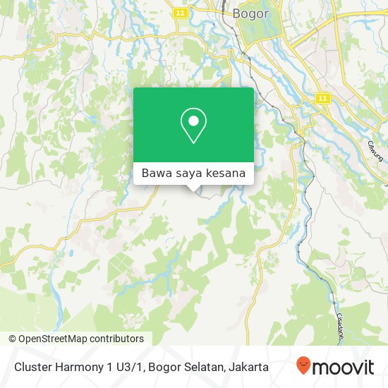 Peta Cluster Harmony 1 U3 / 1, Bogor Selatan