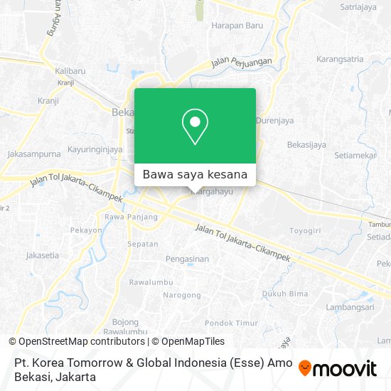 Peta Pt. Korea Tomorrow & Global Indonesia (Esse) Amo Bekasi