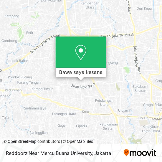 Peta Reddoorz Near Mercu Buana University