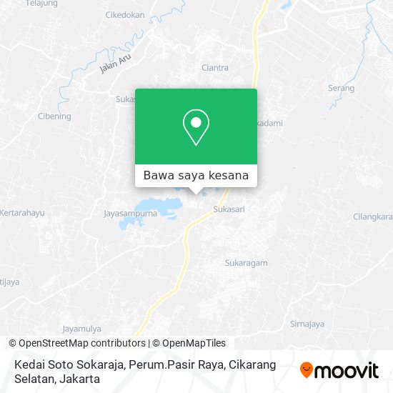 Peta Kedai Soto Sokaraja, Perum.Pasir Raya, Cikarang Selatan