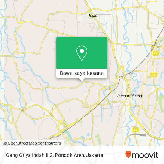 Peta Gang Griya Indah II 2, Pondok Aren