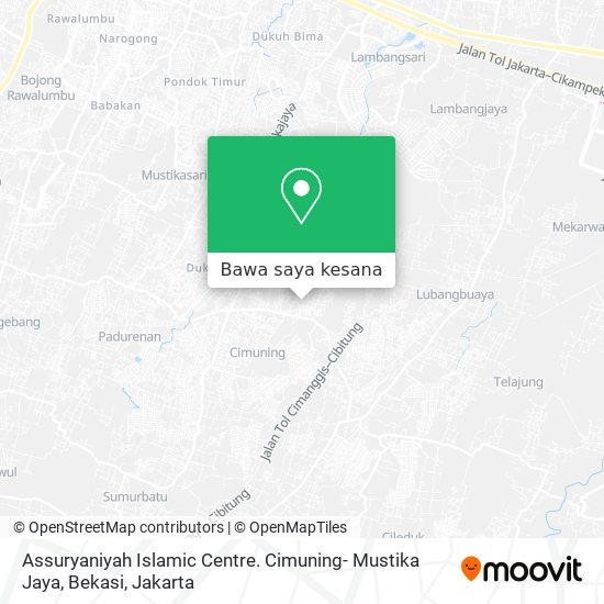Peta Assuryaniyah Islamic Centre. Cimuning- Mustika Jaya, Bekasi