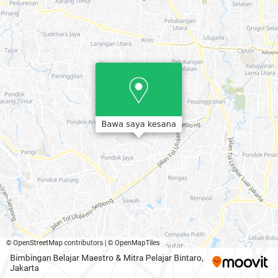 Peta Bimbingan Belajar Maestro & Mitra Pelajar Bintaro
