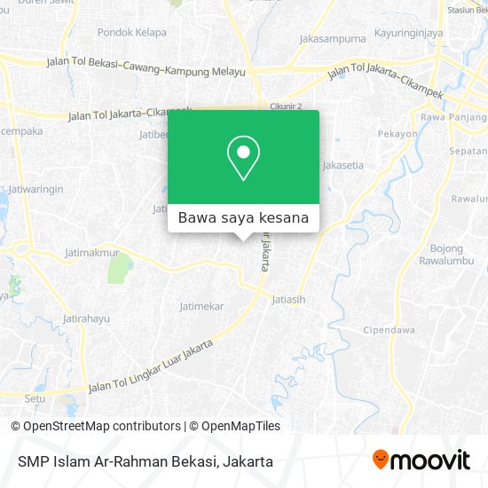 Peta SMP Islam Ar-Rahman Bekasi
