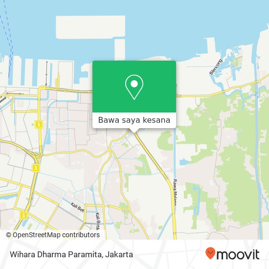 Peta Wihara Dharma Paramita, Jalan Cakung Cilincing Cacing Cilincing