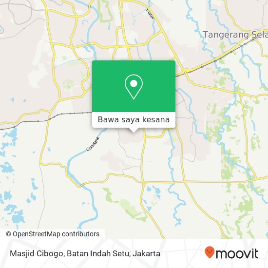 Peta Masjid Cibogo, Batan Indah Setu