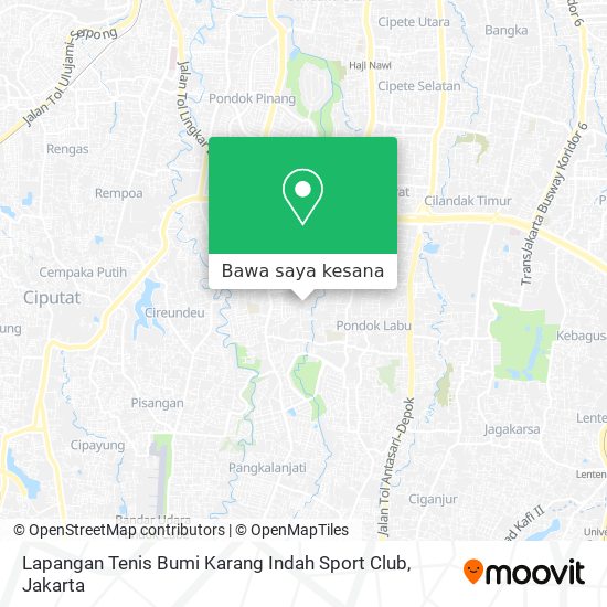 Peta Lapangan Tenis Bumi Karang Indah Sport Club