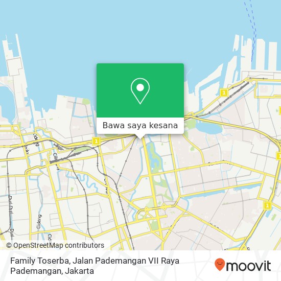 Peta Family Toserba, Jalan Pademangan VII Raya Pademangan