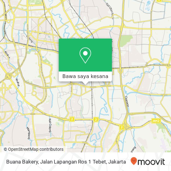 Peta Buana Bakery, Jalan Lapangan Ros 1 Tebet