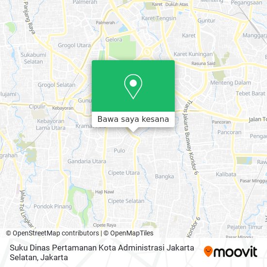 Peta Suku Dinas Pertamanan Kota Administrasi Jakarta Selatan