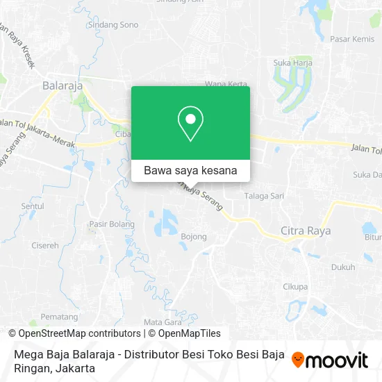 Peta Mega Baja Balaraja - Distributor Besi Toko Besi Baja Ringan