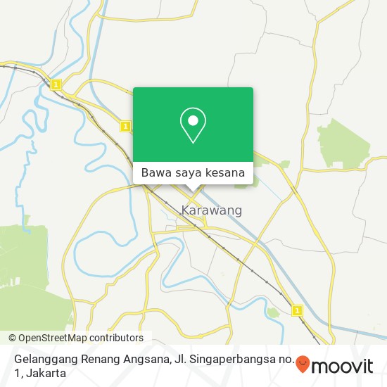 Peta Gelanggang Renang Angsana, Jl. Singaperbangsa no. 1