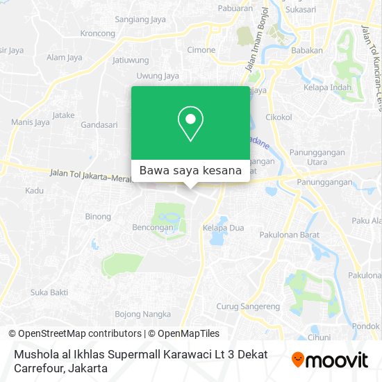 Peta Mushola al Ikhlas Supermall Karawaci Lt 3 Dekat Carrefour