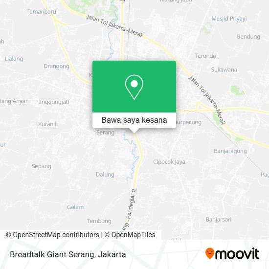 Peta Breadtalk Giant Serang, Jalan Raya Pandeglang Serang