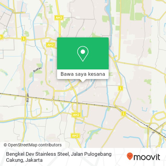 Peta Bengkel Dev Stainless Steel, Jalan Pulogebang Cakung