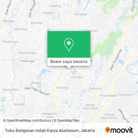 Peta Toko Bangunan Indah Karya Aluminium