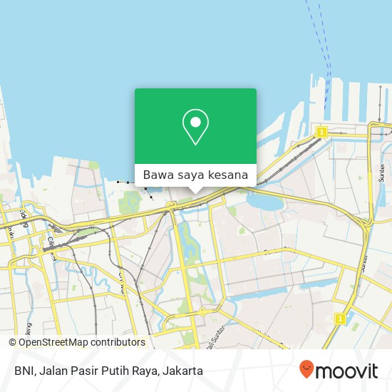 Peta BNI, Jalan Pasir Putih Raya