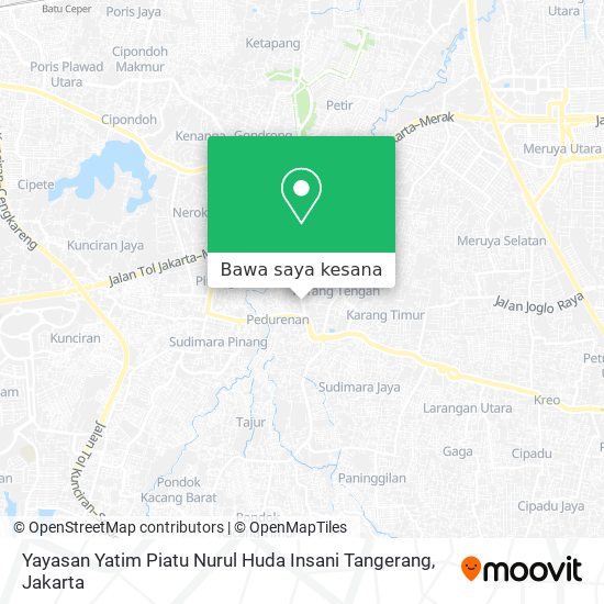 Peta Yayasan Yatim Piatu Nurul Huda Insani Tangerang
