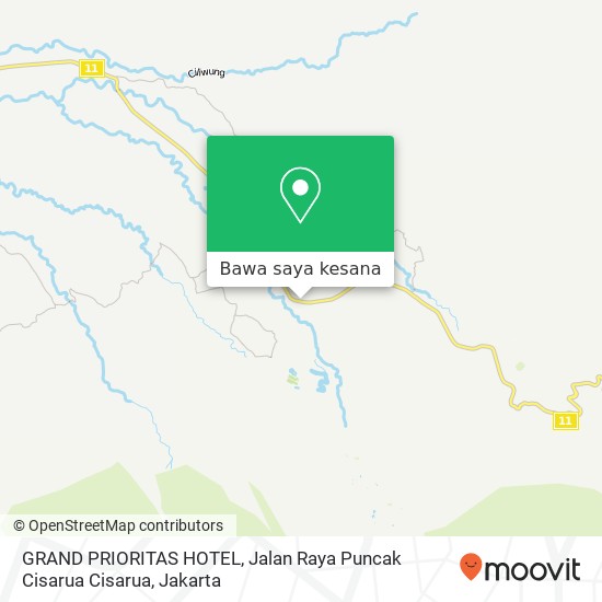 Peta GRAND PRIORITAS HOTEL, Jalan Raya Puncak Cisarua Cisarua