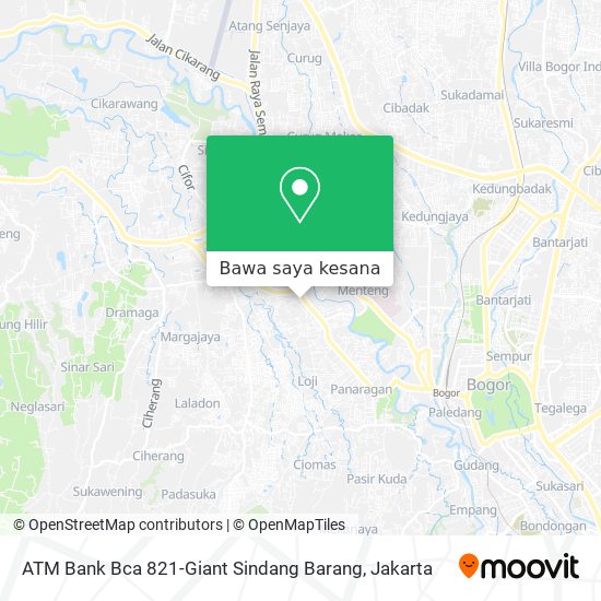 Peta ATM Bank Bca 821-Giant Sindang Barang