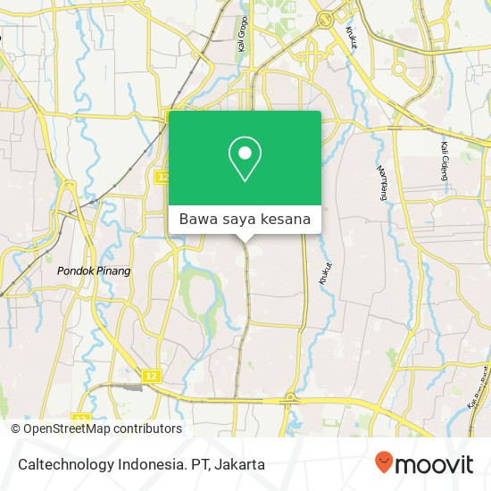 Peta Caltechnology Indonesia. PT, Jalan RS Fatmawati Kebayoran Baru