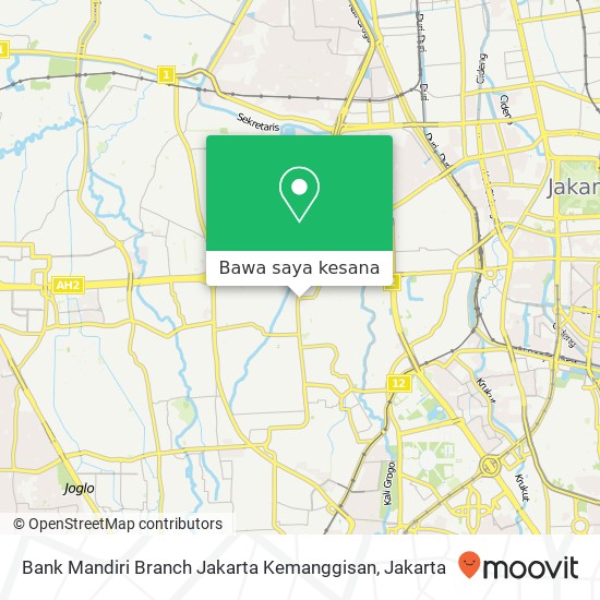 Peta Bank Mandiri Branch Jakarta Kemanggisan, Jalan Kemanggisan Raya Palmerah