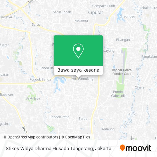 Peta Stikes Widya Dharma Husada Tangerang