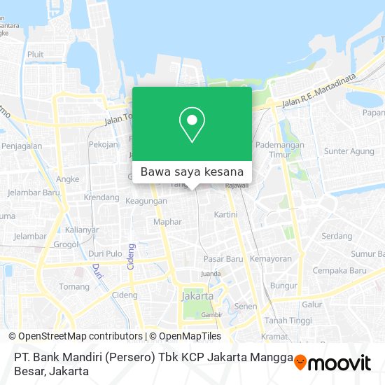 Peta PT. Bank Mandiri (Persero) Tbk KCP Jakarta Mangga Besar