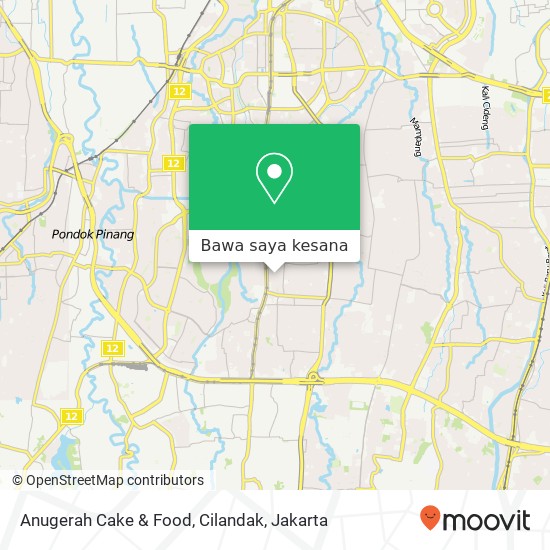 Peta Anugerah Cake & Food, Cilandak